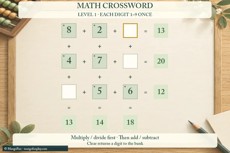 Math Crossword cover illustration