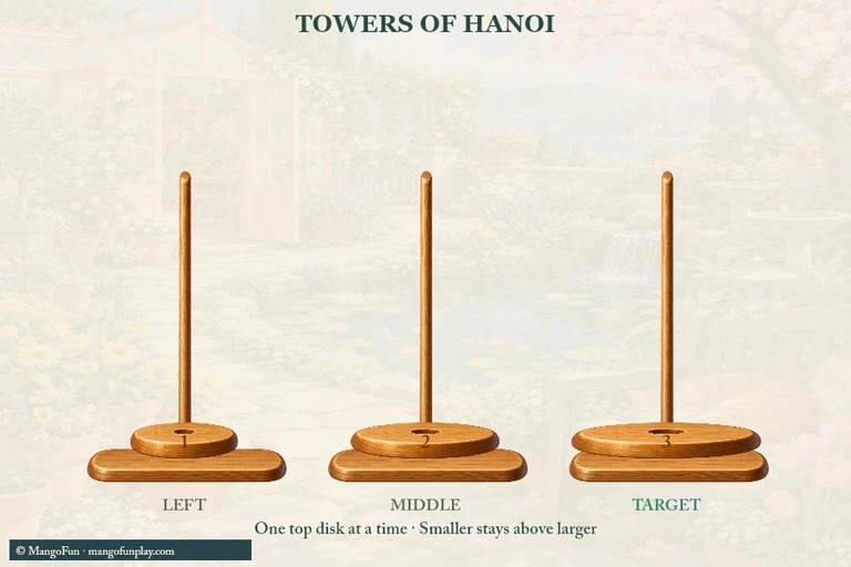 Towers of Hanoi cover illustration
